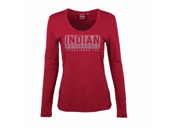 Womens Indian Long Sleeved Logo Stud Tee Womens Indian Long Sleeved Logo Stud Tee