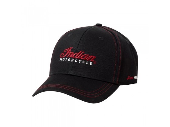 Indian Contrast Stitch Cap - Black