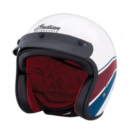 Genuine Indian Motorcycle White Stripe Open Face Crash Helmet