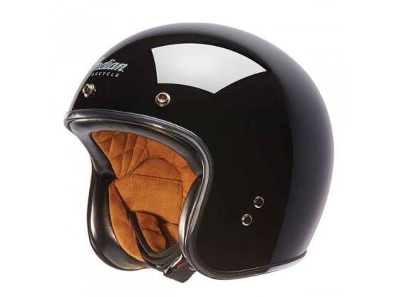 Indian Retro Open Face Crash Helmet Gloss Black