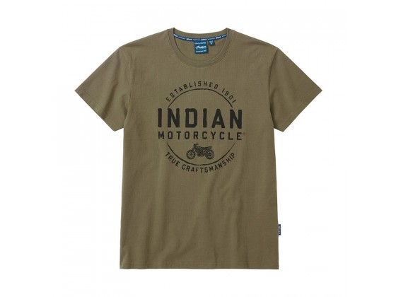 Indian Men's Indian Motorcycle Block Logo Khaki T-Shirt