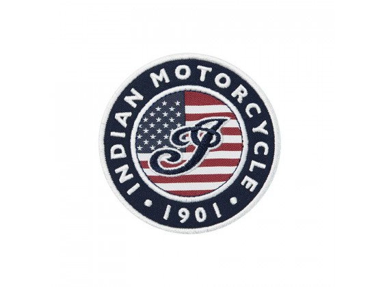 Indian Motorcycle USA Flag Iron On Patch Indian Motorcycle USA Flag Iron On Patch