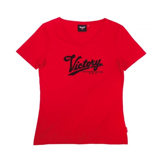 Women's Victory Sequin Logo Tee Red