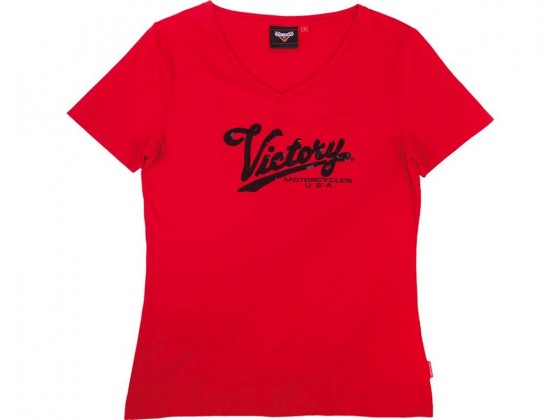 Women's Victory Sequin Logo Tee Red