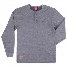 Men's Indian Waffle Henley Long Sleeve T-Shirt