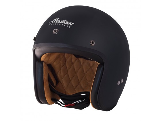 Indian Retro Matt Black Open Face Crash Helmet