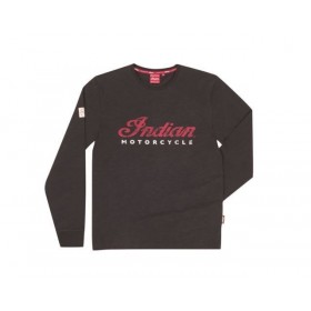 Men's Indian Black Long Sleeve Logo TEE