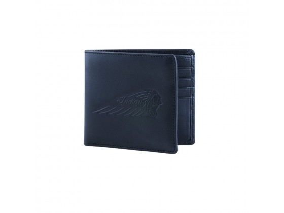 Indian Bi-Fold Black Leather Wallet Indian Bi-Fold Black Leather Wallet