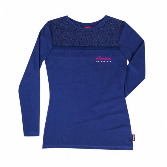 Women's Indian Long Sleeved Lace Panel T-Shirt