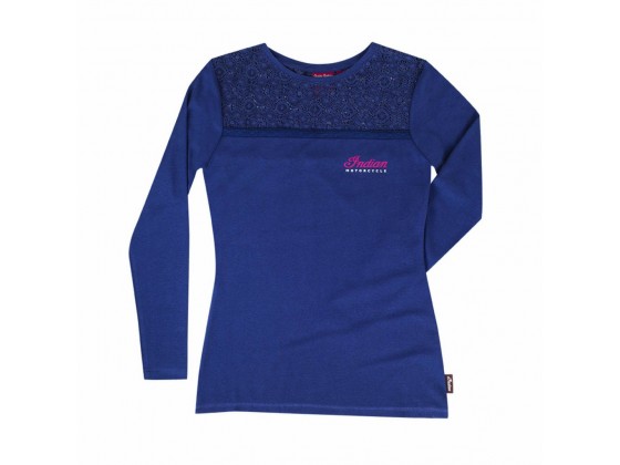 Women's Indian Long Sleeved Lace Panel T-Shirt Women's Indian Long Sleeved Lace Panel T-Shirt