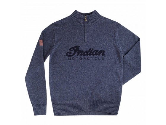 Men's Indian Logo Quarter zip Knit. Men's Indian Logo Quarter zip Knit.