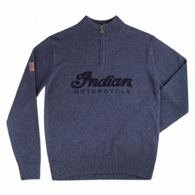 Men's Indian Logo Quarter zip Knit.