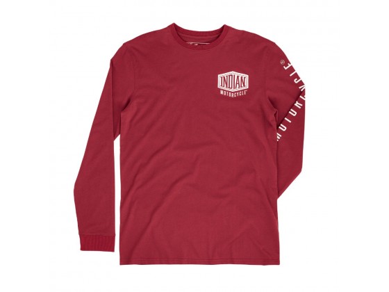 Men's Indian Long Sleeved Shield Logo Shirt Men's Indian Long Sleeved Shield Logo Shirt